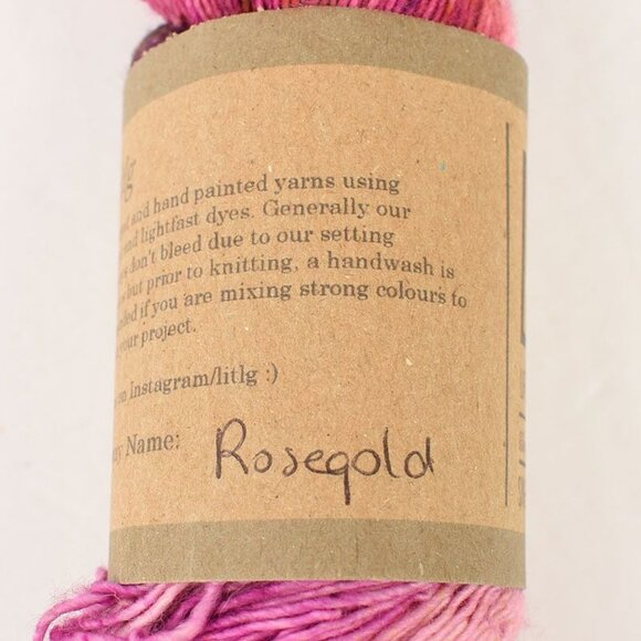 LITLG Single Sock Yarn Superwash Merino Wool Hand-Painted Rosegold - Picture 3 of 3